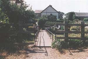  Footbridge over River Ceidiog, normally river nowhere to be seen 