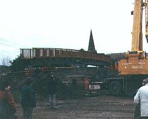 Lifting the footbridge